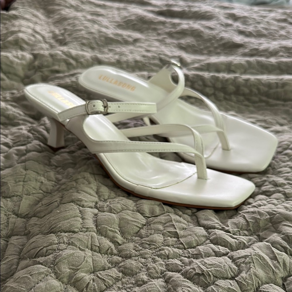 Elegant White Strappy Heels